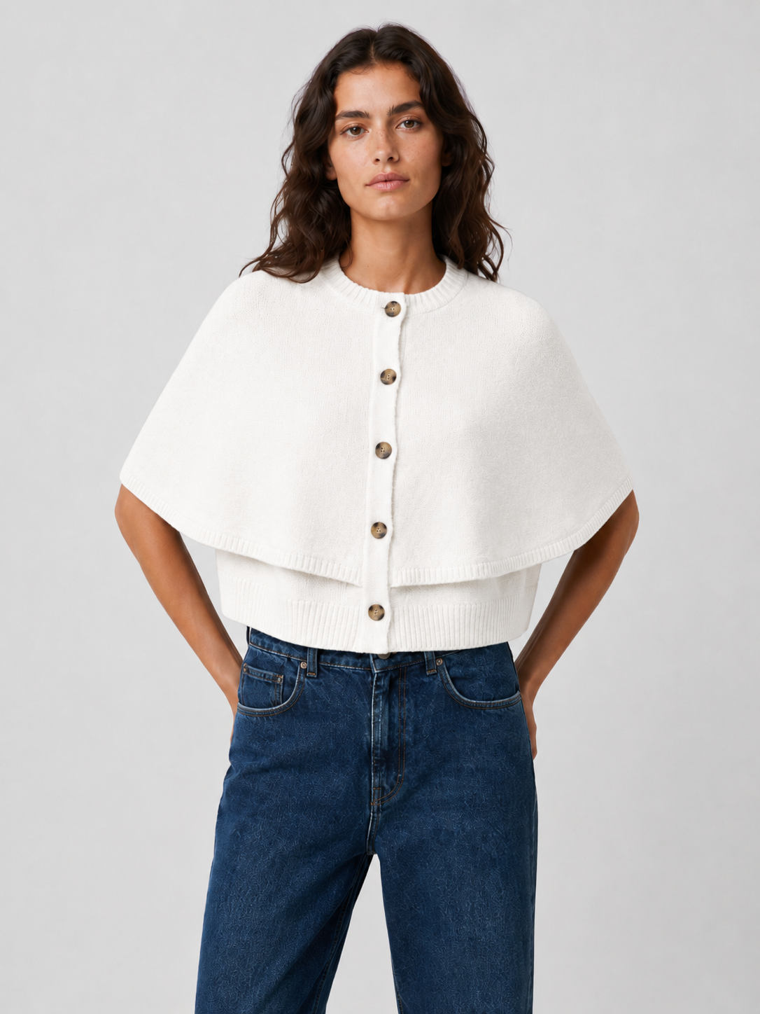 Women’s Cape Knit Cardigan with Button Front
