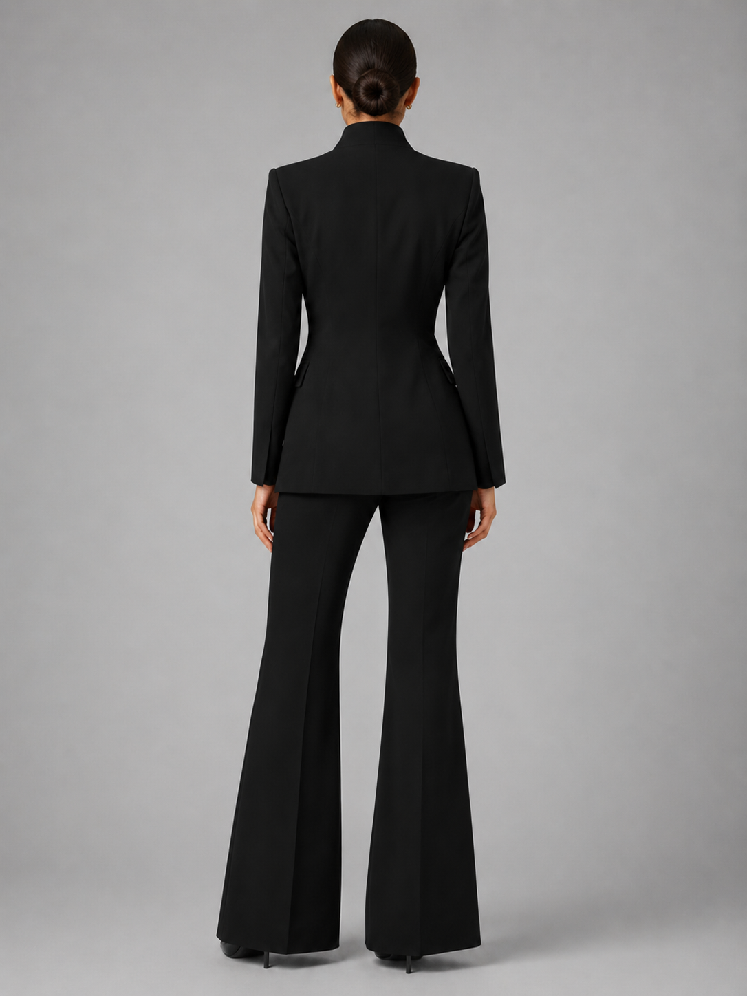 Women’s Collarless Blazer and Wide-Leg Pant Set