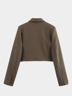 Women’s Cropped Blazer with Notched Lapel