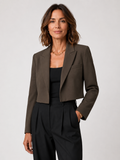 Women’s Cropped Blazer with Notched Lapel