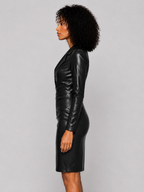Women’s Fitted Knee-Length Dress with Notch Lapels