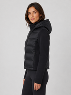 Women’s Hooded Zip-Front Puffer Jacket with Long Sleeves