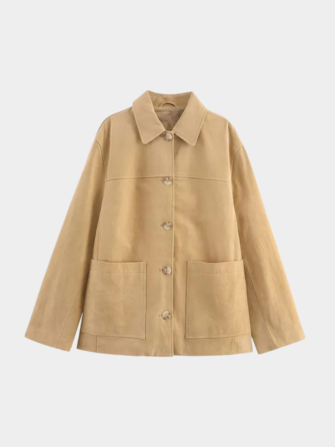 Women’s Jacket with Turn-Down Collar and Button Front
