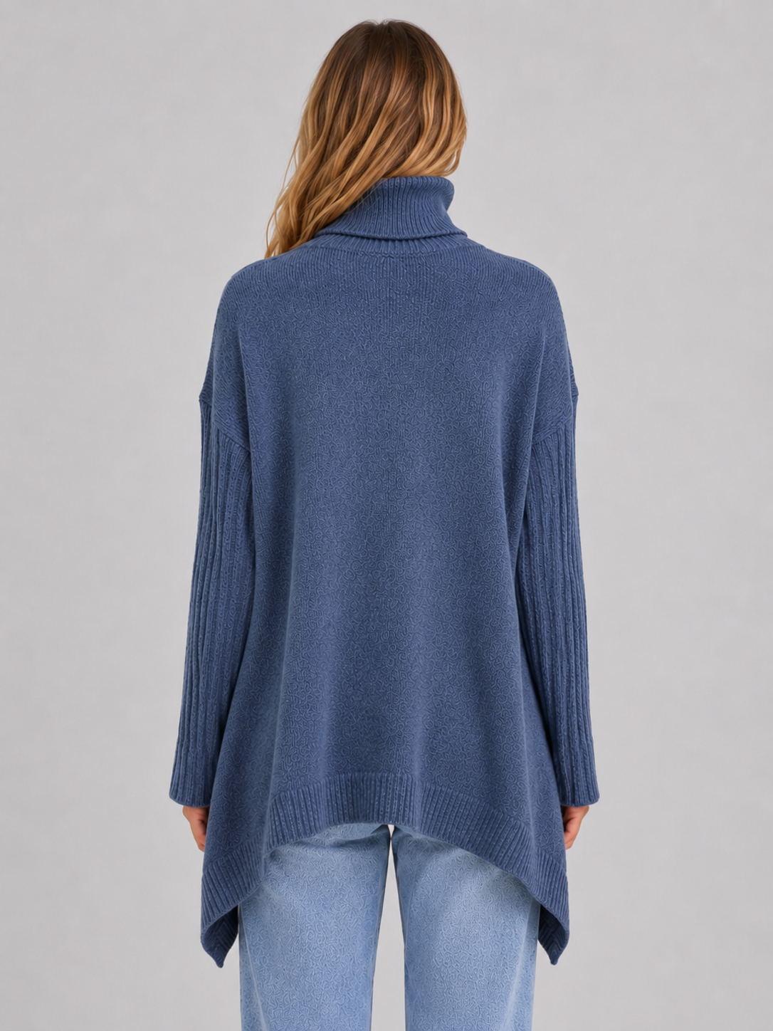 Women’s Oversized Longline Turtleneck Knit Sweater