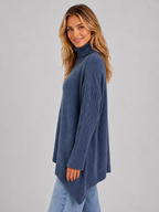 Women’s Oversized Longline Turtleneck Knit Sweater