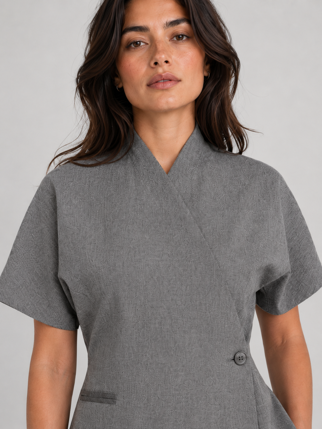 Women’s Short Sleeve Blazer with V-Neck
