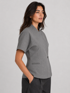 Women’s Short Sleeve Blazer with V-Neck