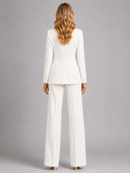 Women’s Single-Button Blazer and Wide-Leg Pant Set