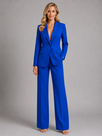 Women’s Single-Button Blazer and Wide-Leg Pant Set