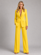 Women’s Single-Button Blazer and Wide-Leg Pant Set