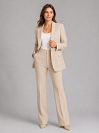 Women’s Tailored Blazer and Straight-Leg Pants Set