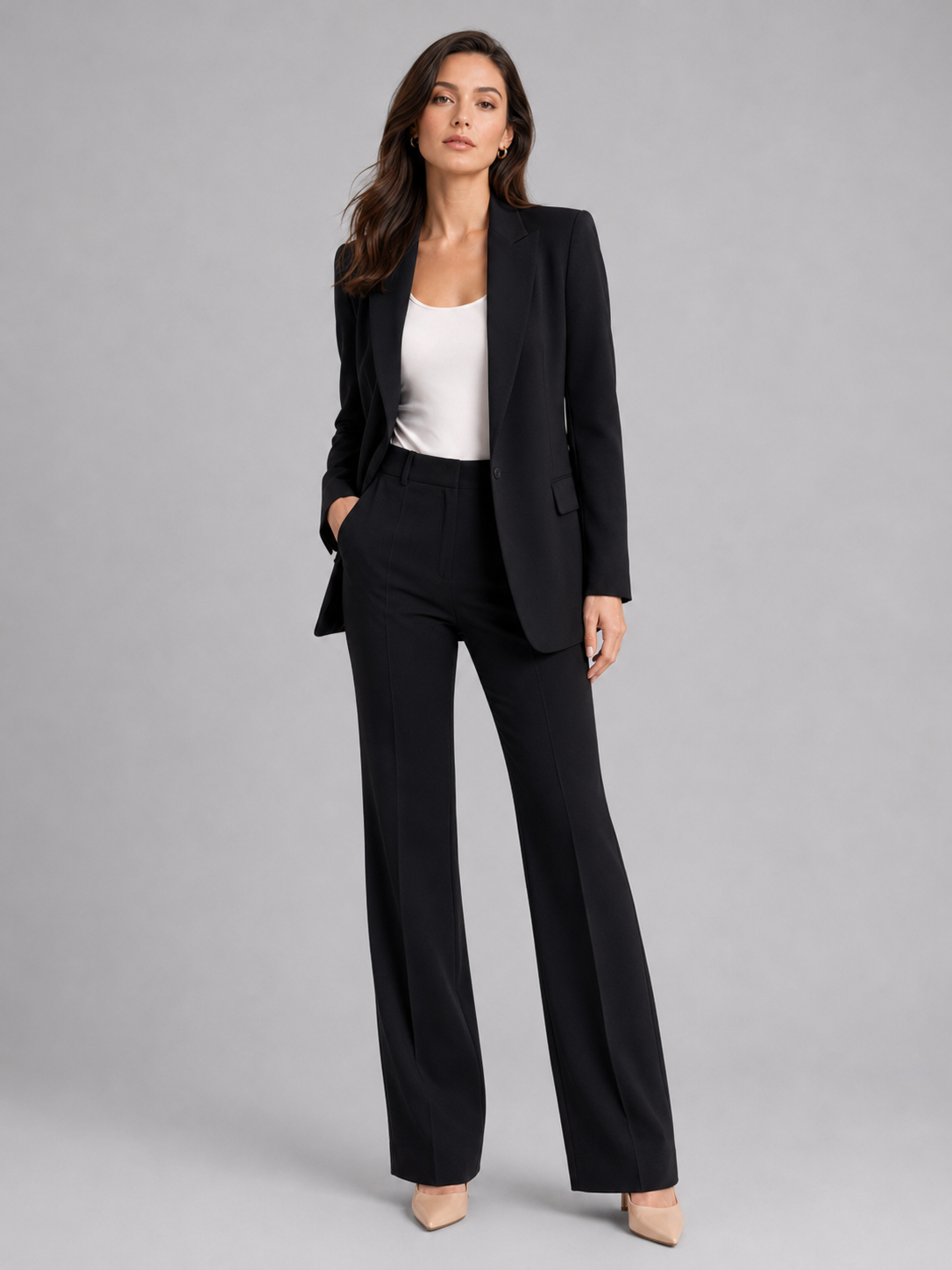 Women’s Tailored Blazer and Straight-Leg Pants Set