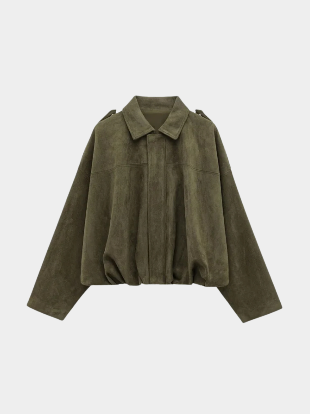 Women’s Zip-Front Bomber Jacket with Turn-Down Collar