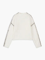 Women’s Oversized High-Neck Sweater with Contrast Stitching